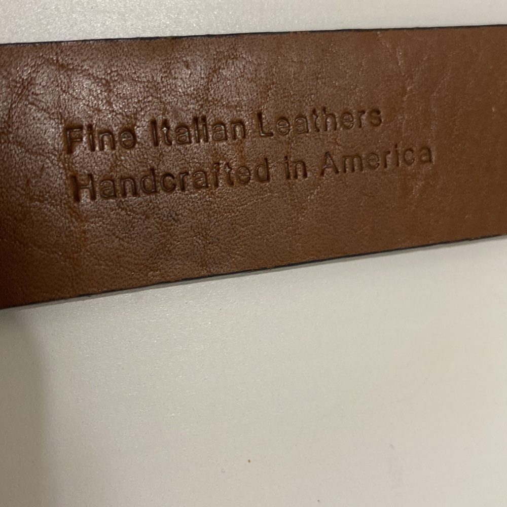 NWOT Men’s Fine Italian Leather Belt Handcrafted in America |Size 38 - Picture 3 of 5